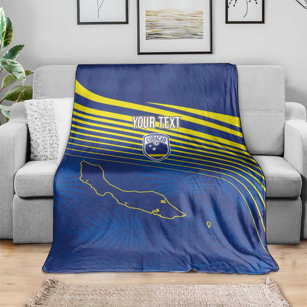 Curacao Football Custom Korsou Blue Wave Blanket Making History - Wonder Print Shop