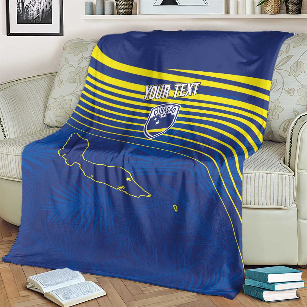 Curacao Football Custom Korsou Blue Wave Blanket Making History - Wonder Print Shop
