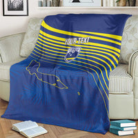 Curacao Football Custom Korsou Blue Wave Blanket Making History - Wonder Print Shop