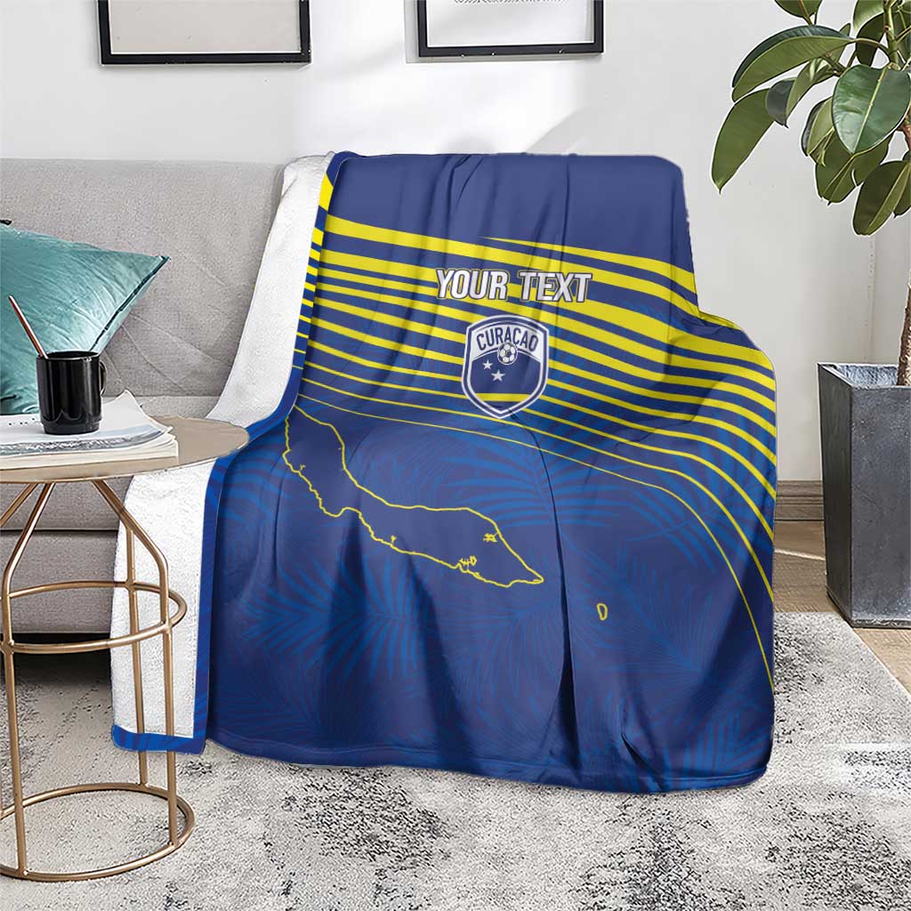 Curacao Football Custom Korsou Blue Wave Blanket Making History - Wonder Print Shop