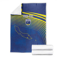 Curacao Football Custom Korsou Blue Wave Blanket Making History - Wonder Print Shop