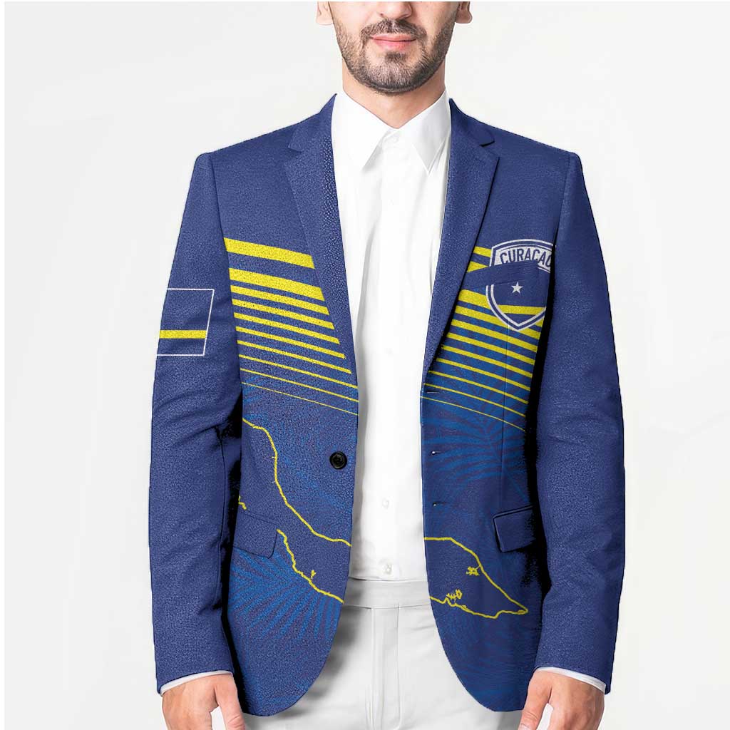 Curacao Football Custom Korsou Blue Wave Blazer Making History - Wonder Print Shop