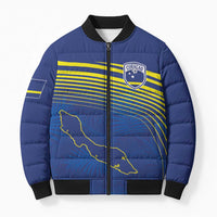 Curacao Football Custom Korsou Blue Wave Bomber Puffer Jacket Making History - Wonder Print Shop