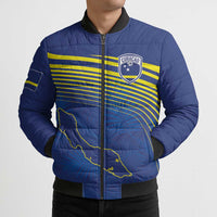 Curacao Football Custom Korsou Blue Wave Bomber Puffer Jacket Making History - Wonder Print Shop
