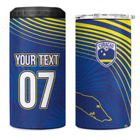 Curacao Football Custom Korsou Blue Wave 4 in 1 Can Cooler Tumbler Making History - Wonder Print Shop