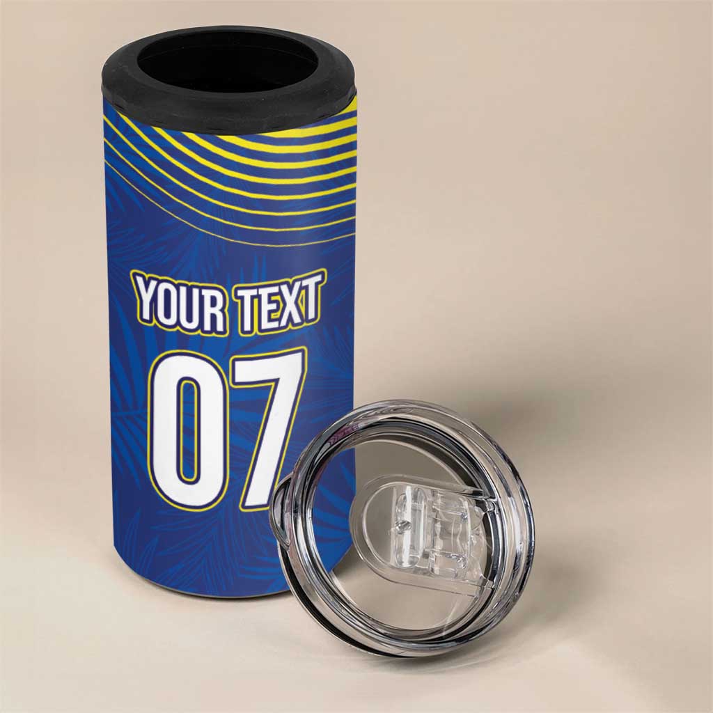 Curacao Football Custom Korsou Blue Wave 4 in 1 Can Cooler Tumbler Making History - Wonder Print Shop