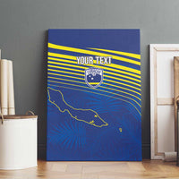 Curacao Football Custom Korsou Blue Wave Canvas Wall Art Making History - Wonder Print Shop