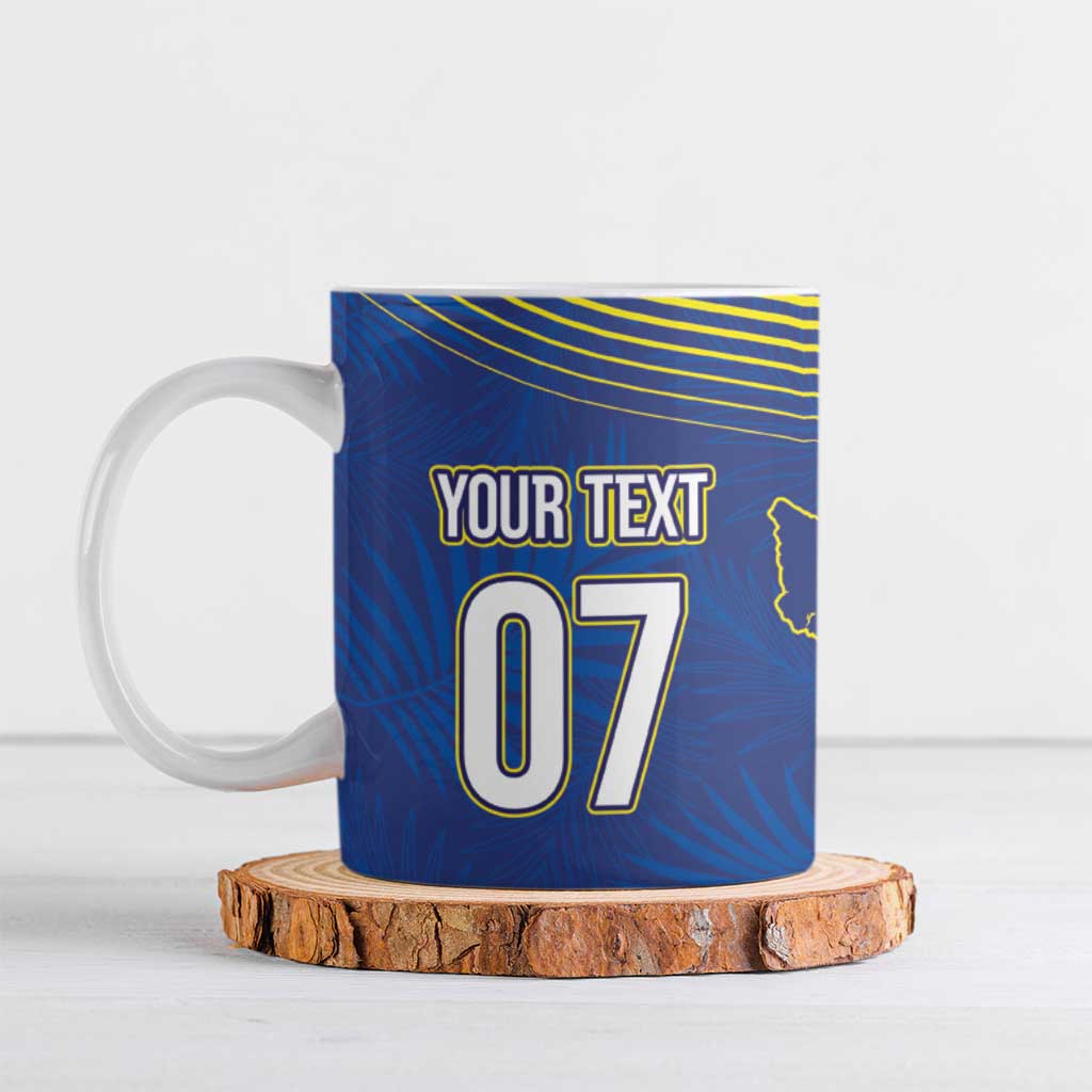 Curacao Football Custom Korsou Blue Wave Ceramic Mug Making History - Wonder Print Shop
