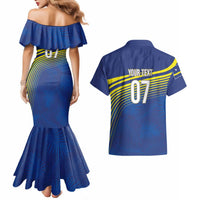 Curacao Football Custom Korsou Blue Wave Couples Matching Mermaid Dress and Hawaiian Shirt Making History - Wonder Print Shop