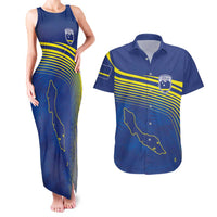 Curacao Football Custom Korsou Blue Wave Couples Matching Tank Maxi Dress and Hawaiian Shirt Making History - Wonder Print Shop