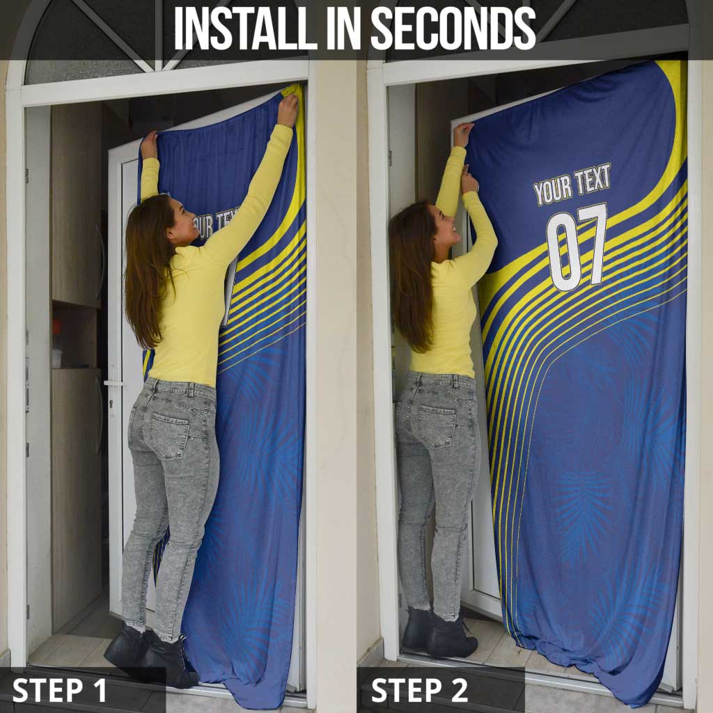 Curacao Football Custom Korsou Blue Wave Door Cover Making History - Wonder Print Shop