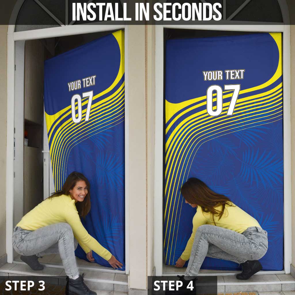 Curacao Football Custom Korsou Blue Wave Door Cover Making History - Wonder Print Shop