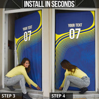 Curacao Football Custom Korsou Blue Wave Door Cover Making History - Wonder Print Shop