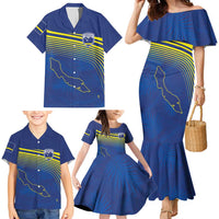 Curacao Football Custom Korsou Blue Wave Family Matching Mermaid Dress and Hawaiian Shirt Making History - Wonder Print Shop