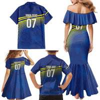 Curacao Football Custom Korsou Blue Wave Family Matching Mermaid Dress and Hawaiian Shirt Making History - Wonder Print Shop