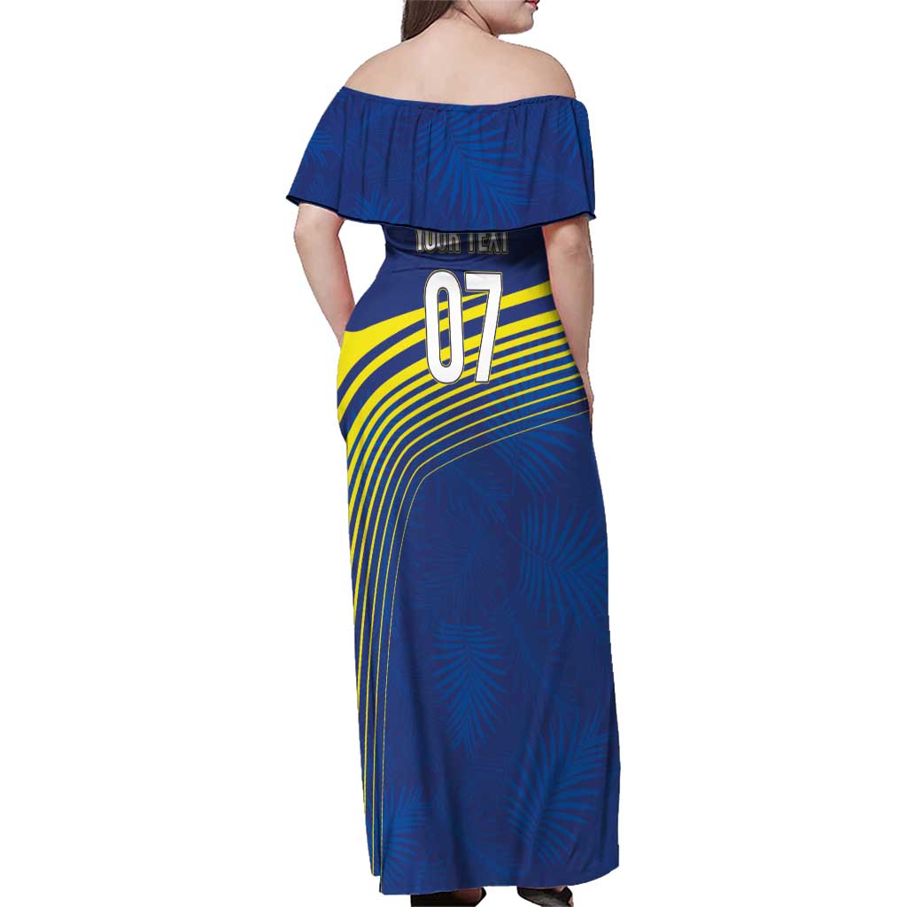Curacao Football Custom Korsou Blue Wave Family Matching Off Shoulder Maxi Dress and Hawaiian Shirt Making History - Wonder Print Shop