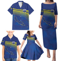 Curacao Football Custom Korsou Blue Wave Family Matching Puletasi and Hawaiian Shirt Making History - Wonder Print Shop