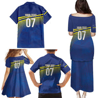 Curacao Football Custom Korsou Blue Wave Family Matching Puletasi and Hawaiian Shirt Making History - Wonder Print Shop