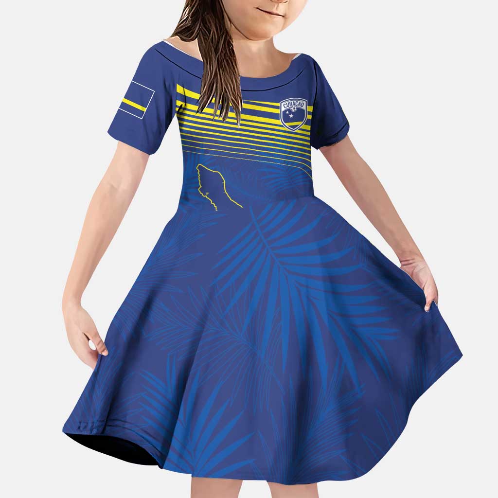 Curacao Football Custom Korsou Blue Wave Family Matching Short Sleeve Bodycon Dress and Hawaiian Shirt Making History - Wonder Print Shop