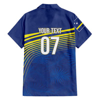 Curacao Football Custom Korsou Blue Wave Family Matching Short Sleeve Bodycon Dress and Hawaiian Shirt Making History - Wonder Print Shop