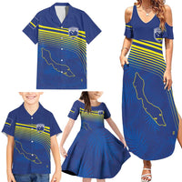 Curacao Football Custom Korsou Blue Wave Family Matching Summer Maxi Dress and Hawaiian Shirt Making History - Wonder Print Shop