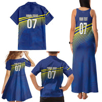 Curacao Football Custom Korsou Blue Wave Family Matching Tank Maxi Dress and Hawaiian Shirt Making History - Wonder Print Shop