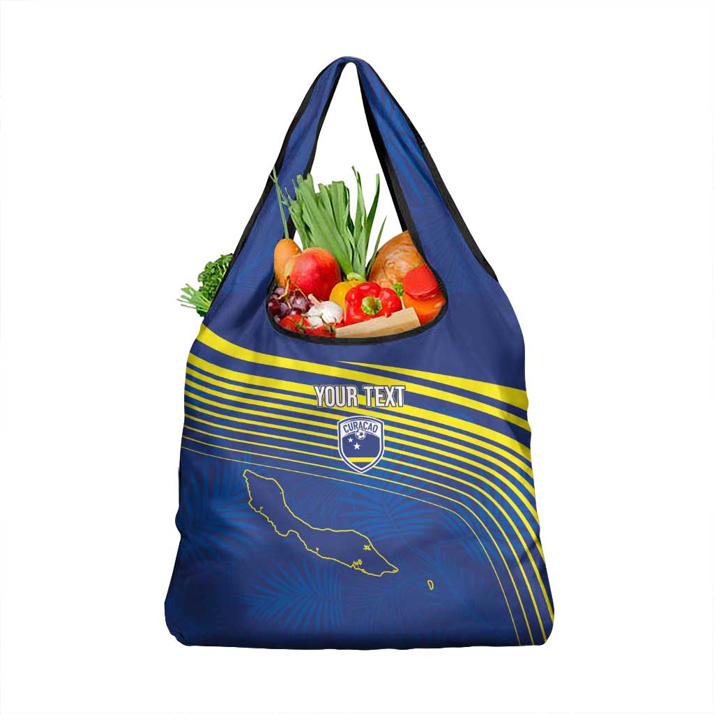 Curacao Football Custom Korsou Blue Wave Grocery Bag Making History - Wonder Print Shop