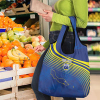 Curacao Football Custom Korsou Blue Wave Grocery Bag Making History - Wonder Print Shop