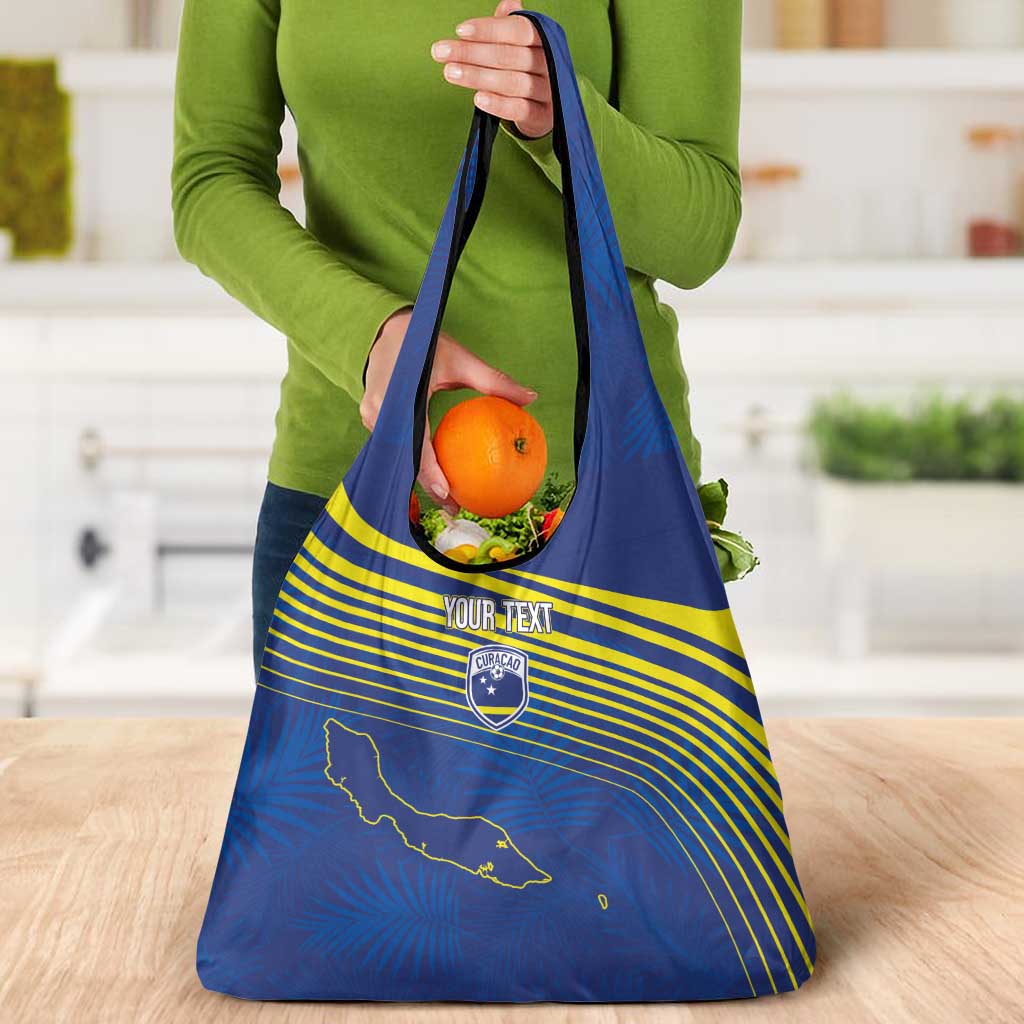 Curacao Football Custom Korsou Blue Wave Grocery Bag Making History - Wonder Print Shop