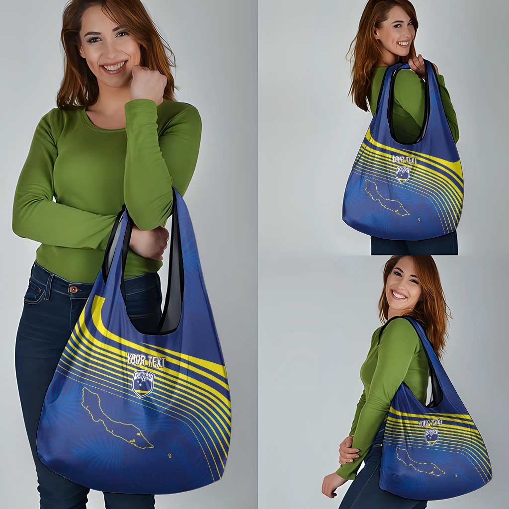 Curacao Football Custom Korsou Blue Wave Grocery Bag Making History - Wonder Print Shop