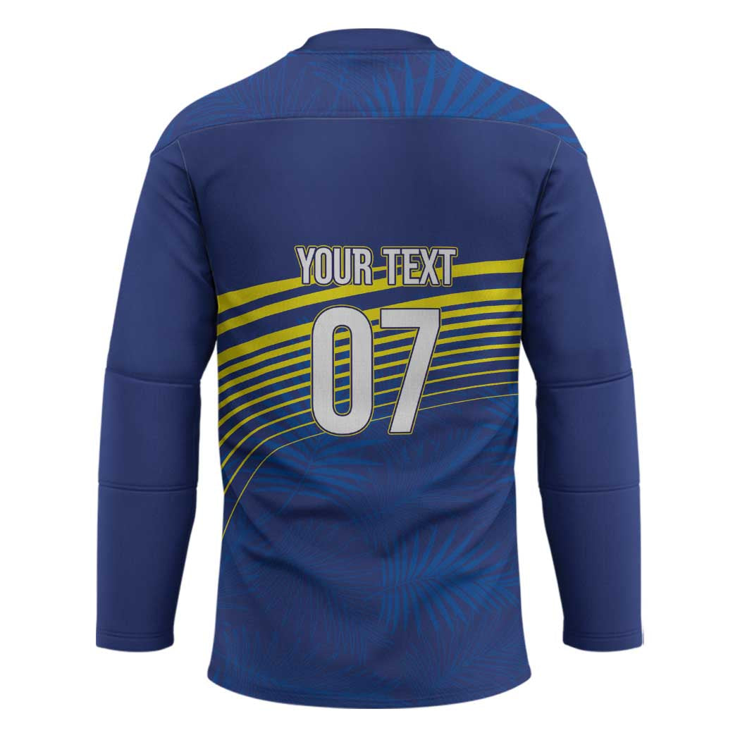 Curacao Football Custom Korsou Blue Wave Hockey Jersey Making History - Wonder Print Shop