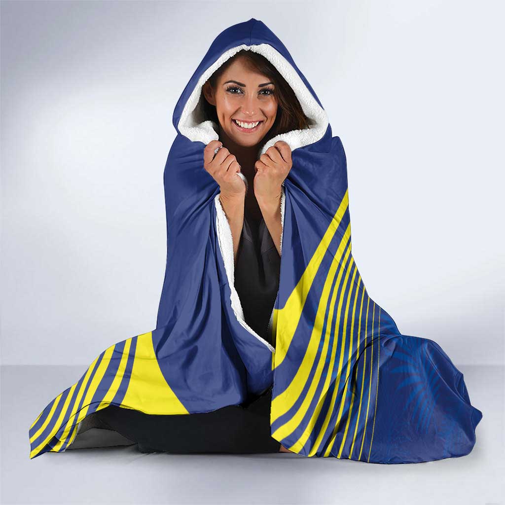 Curacao Football Custom Korsou Blue Wave Hooded Blanket Making History - Wonder Print Shop