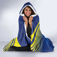 Curacao Football Custom Korsou Blue Wave Hooded Blanket Making History - Wonder Print Shop