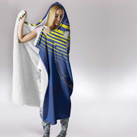 Curacao Football Custom Korsou Blue Wave Hooded Blanket Making History - Wonder Print Shop