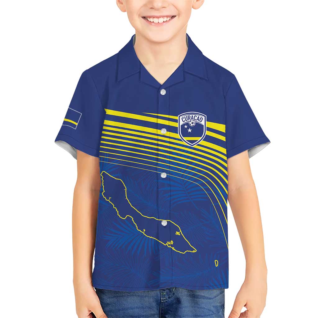 Curacao Football Custom Korsou Blue Wave Kid Hawaiian Shirt Making History - Wonder Print Shop