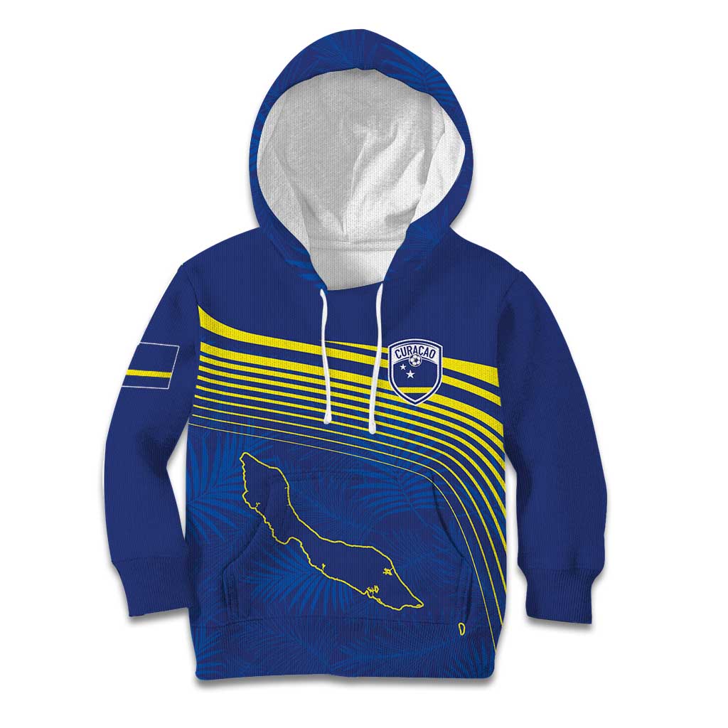 Curacao Football Custom Korsou Blue Wave Kid Hoodie Making History - Wonder Print Shop