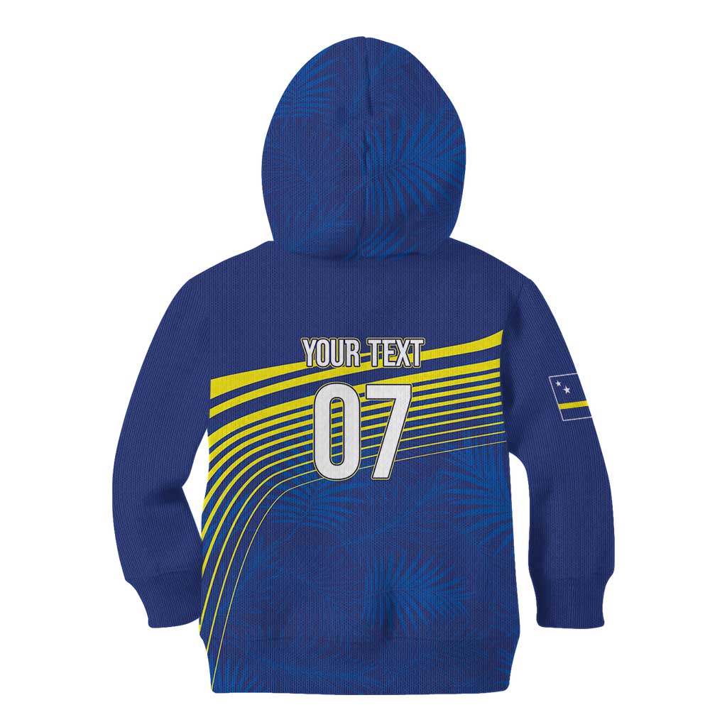 Curacao Football Custom Korsou Blue Wave Kid Hoodie Making History - Wonder Print Shop
