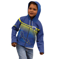 Curacao Football Custom Korsou Blue Wave Kid Hoodie Making History - Wonder Print Shop
