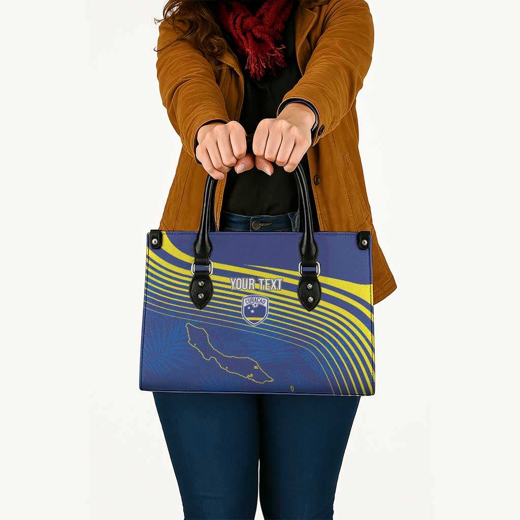 Curacao Football Custom Korsou Blue Wave Leather Bag Making History - Wonder Print Shop