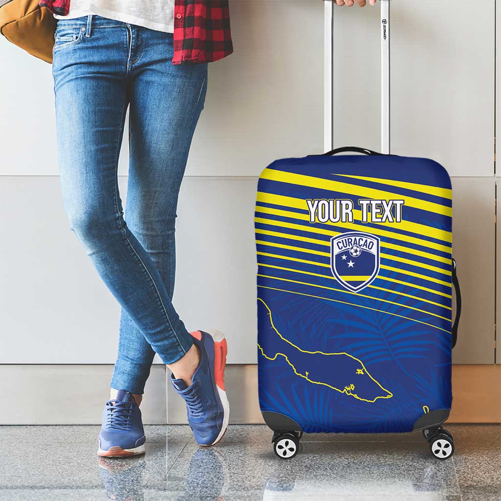Curacao Football Custom Korsou Blue Wave Luggage Cover Making History - Wonder Print Shop