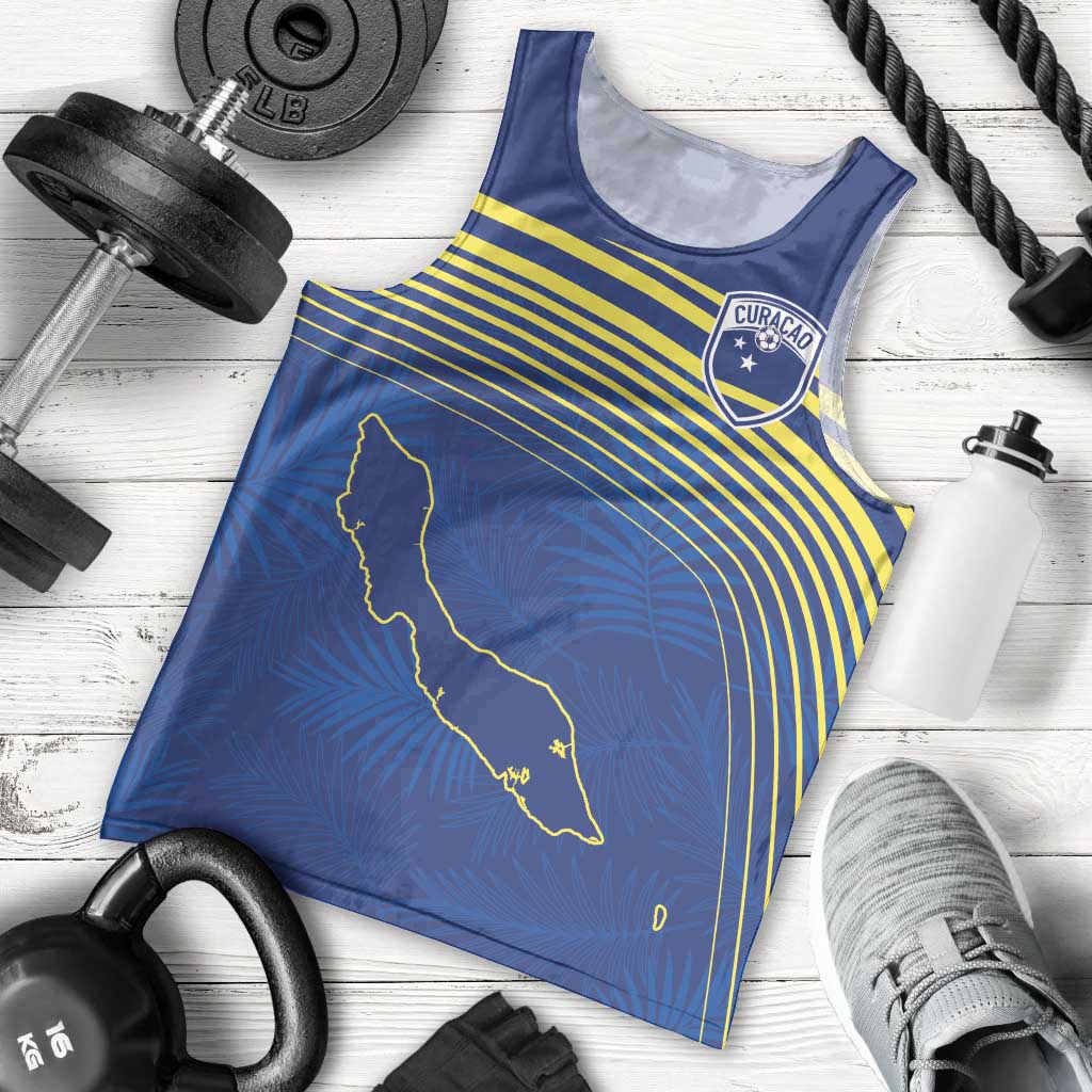 Curacao Football Custom Korsou Blue Wave Men Tank Top Making History - Wonder Print Shop
