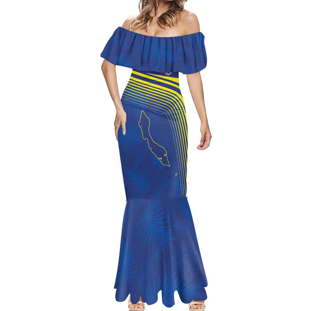 Curacao Football Custom Korsou Blue Wave Mermaid Dress Making History - Wonder Print Shop
