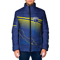 Curacao Football Custom Korsou Blue Wave Padded Jacket Making History - Wonder Print Shop