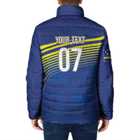 Curacao Football Custom Korsou Blue Wave Padded Jacket Making History - Wonder Print Shop