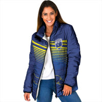 Curacao Football Custom Korsou Blue Wave Padded Jacket Making History - Wonder Print Shop