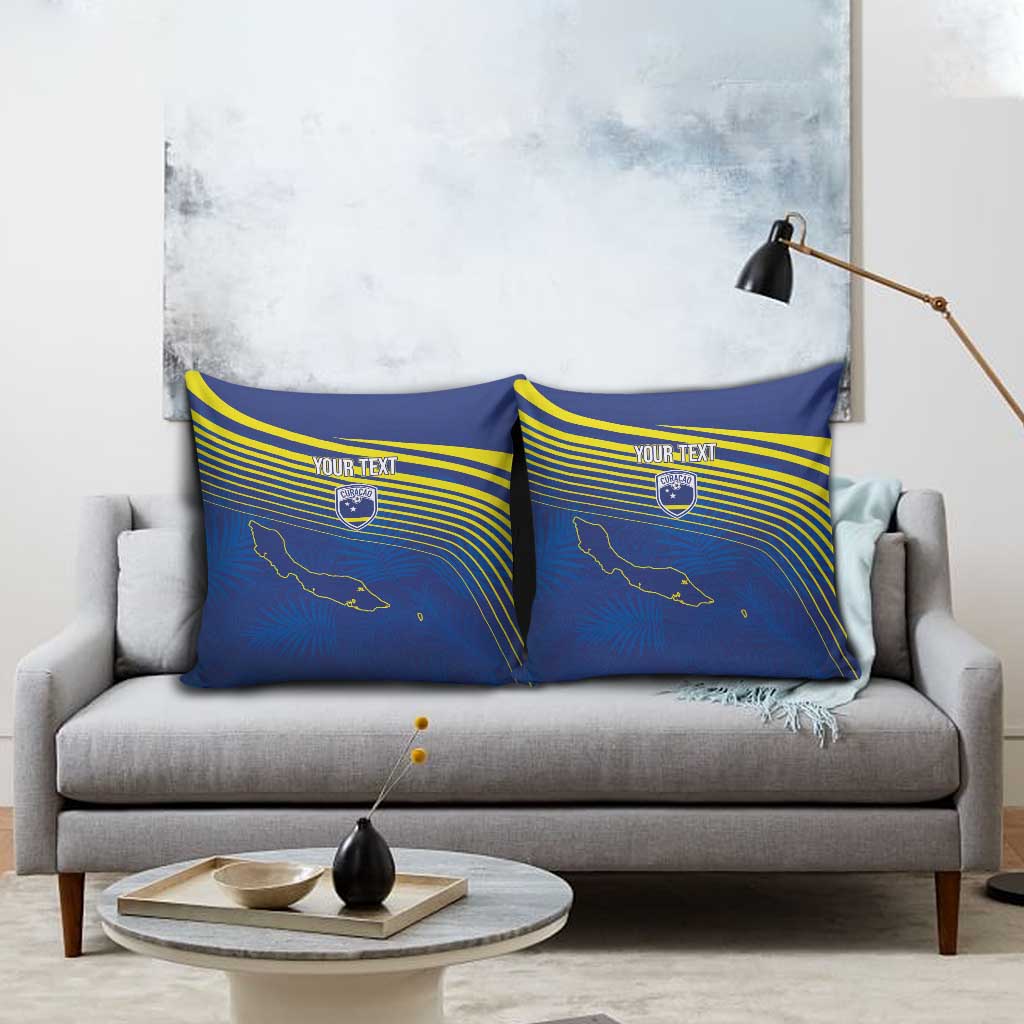 Curacao Football Custom Korsou Blue Wave Pillow Cover Making History - Wonder Print Shop