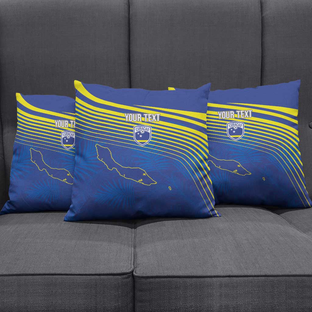Curacao Football Custom Korsou Blue Wave Pillow Cover Making History - Wonder Print Shop