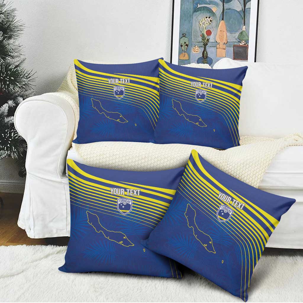 Curacao Football Custom Korsou Blue Wave Pillow Cover Making History - Wonder Print Shop