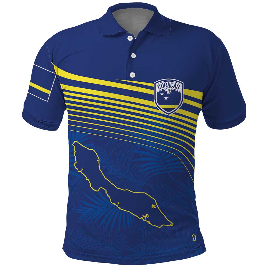 Curacao Football Custom Korsou Blue Wave Polo Shirt Making History - Wonder Print Shop