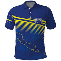 Curacao Football Custom Korsou Blue Wave Polo Shirt Making History - Wonder Print Shop
